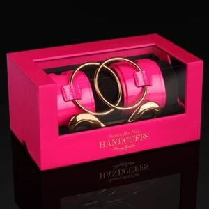 Honey Birdette Vibrant Pink Handcuffs with Gold Accents